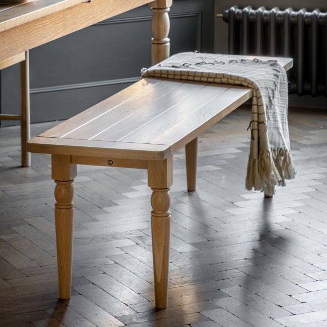 Large Oak Dining Bench  -  150cm  -  Seats 2  -  Eton  -  Caspian House