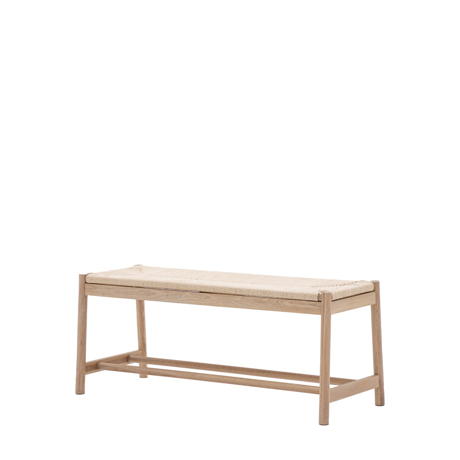 Oak Dining Bench with Rope Seat - 110cm - Seats 2 - Eton - Caspian ...