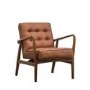 Brown Leather Mid Century Accent Chair - Caspian House