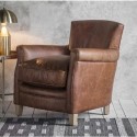 BUN/FOL105618/90577 Brown Leather Accent Chair - Caspian House