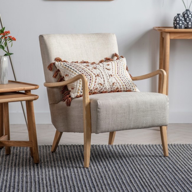 Chedworth Accent Chair in Natural Linen - Caspian House