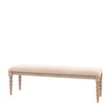 BUN/FOL105748/93433 Large Oak Hallway Bench with Bobbin Detail - Artisan - Caspian House