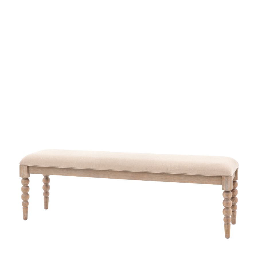 Large Oak Hallway Bench with Bobbin Detail - Artisan - Caspian House