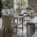 BUN/FOL105765/92882 Caspian House Large Oak Extendable Dining Table Set with 6 Bobbin Detail Chairs and 1 bench - seats 7 - Artisan