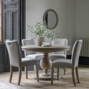 BUN/FOL105768/92896 Round to Oval Extendable Pedestal Dining Table Set with 4 Dining Chairs - Vancouver - Caspian House