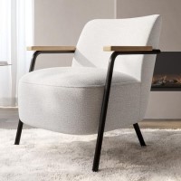 Cream Boucle Scandi Accent Chair - Freya