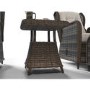 GRADE A1 - Reclining Rattan Garden Lounger Set in Brown with Table & Footstools - Aspen Range
