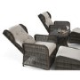 GRADE A1 - Reclining Rattan Garden Lounger Set in Brown with Table & Footstools - Aspen Range
