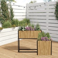 Set of 2 Wooden Garden Planters - Como