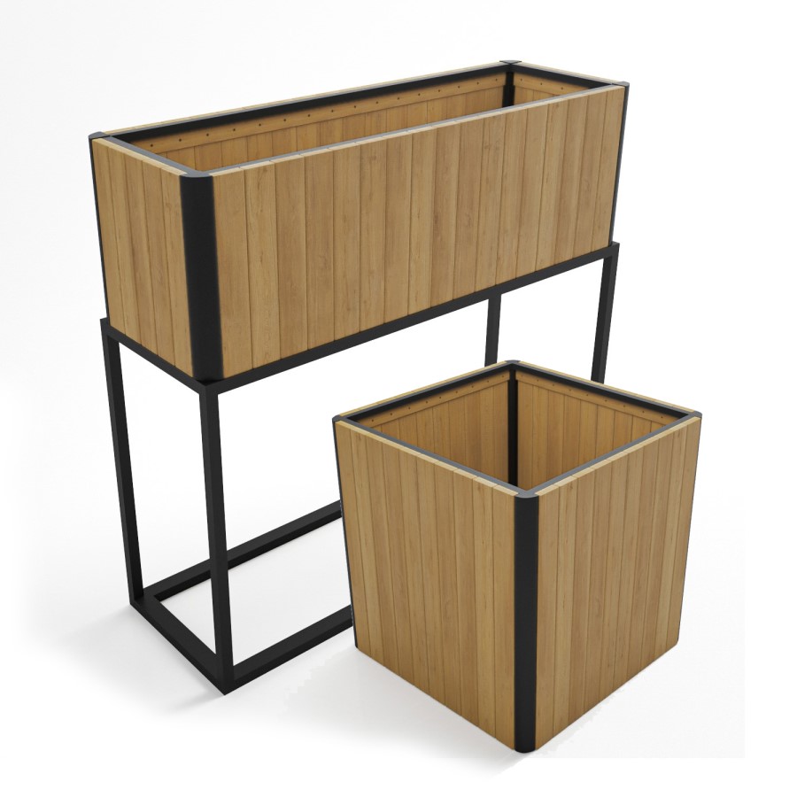 Set of 2 Wooden Garden Planters - Como