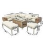 Thick Round Rattan Corner Garden Sofa Set With Fire Pit and Benches