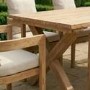 6 Seater Real Teak Garden Dining Set with Beige Chairs