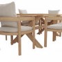 6 Seater Real Teak Garden Dining Set with Beige Chairs