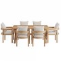 6 Seater Outdoor Dining Set in Real Teak with Cushions
