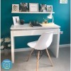 White High Gloss Office Desk with Diamante Trim - Gabriella Range 