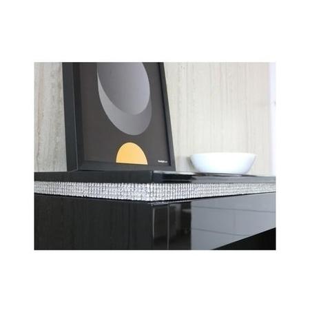 Gabriella Black High Gloss Console Table with Diamante Trim 