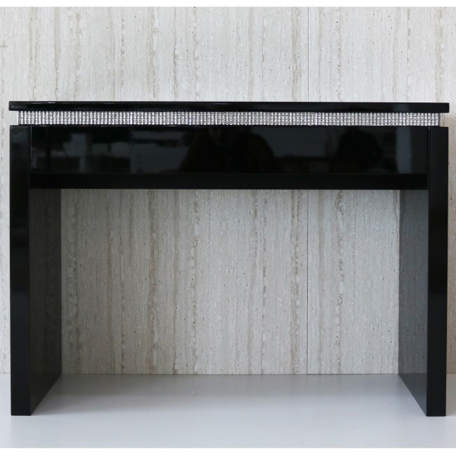 Gabriella Black High Gloss Dressing Table with Diamante Trim