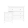 White Bedside Table and Chest of Drawers Set - Georgia