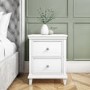 White Bedside Table and Chest of Drawers Set - Georgia