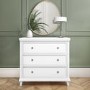 White Bedside Table and Chest of Drawers Set - Georgia