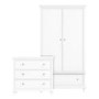 White Wardrobe and Chest of Drawers Set - Georgia