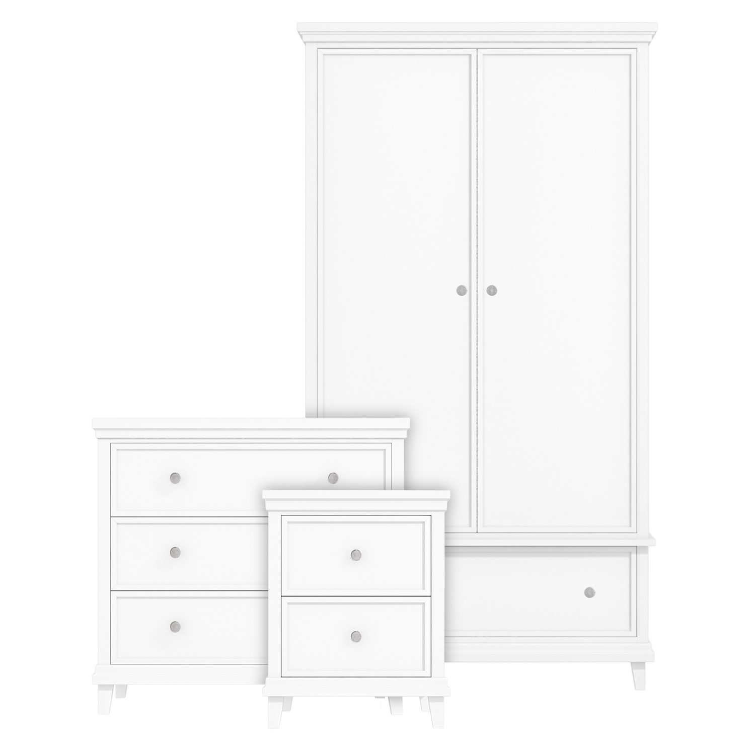 White 3 Piece Bedroom Furniture Set - Georgia - Furniture123