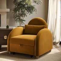 Caramel Velvet Sofa Bed - Gene