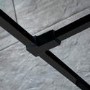 Black Grid Wet Room Shower Screen with Wall Support Bar & Hinged Return Panel 1200mm - Nova