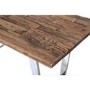 Grayson Industrial Reclaimed Solid Wood Dining Table with 4 Beige Velvet Dining Chairs