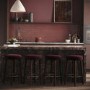 Set of 4 Burgundy Velvet Kitchen Counter Stools with Walnut Legs - Gatsby