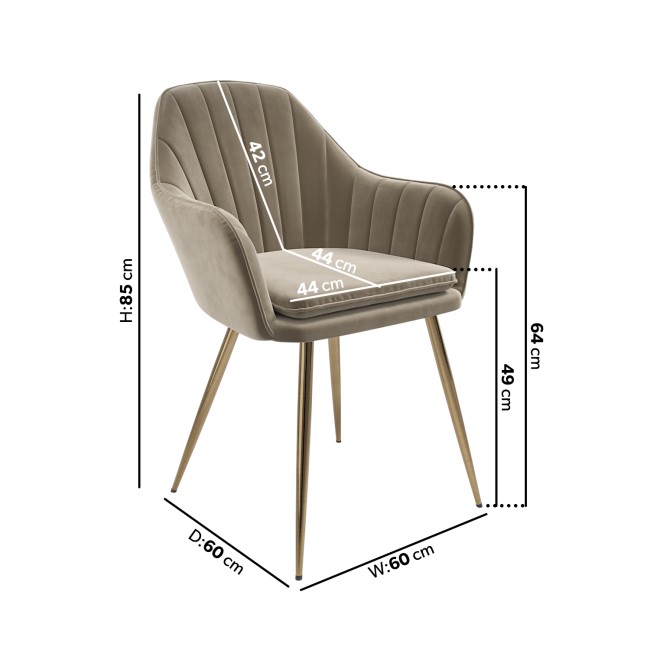 White Marble Effect Extendable Dining Table Set with 6 Mink Velvet Chairs - Seats 6 - Geneva