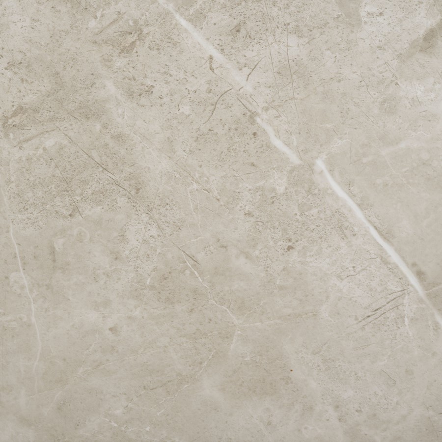 Beige Marble Effect Pillar Extendable Dining Table - Seats 6 - 8 - Geneva