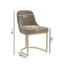 Set of 4 Mink Velvet Dining Chairs with Gold Legs - Callie