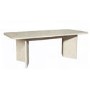 Large Rectangular Beige Marble Effect Extendable Dining Table Set with 6 Mink Velvet Chairs - Seats 6 - Geneva