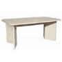 Large Rectangular Beige Marble Effect Extendable Dining Table Set with 6 Mink Velvet Chairs - Seats 6 - Geneva