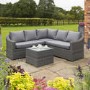 Rowlinson Bunbury Rattan Garden Corner Sofa Set in Grey