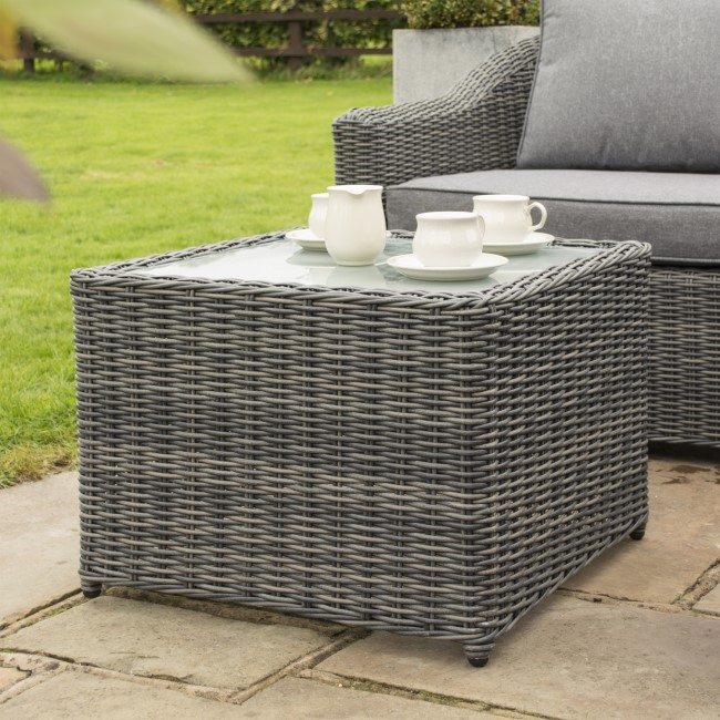 Rowlinson Bunbury Rattan Garden Corner Sofa Set in Grey