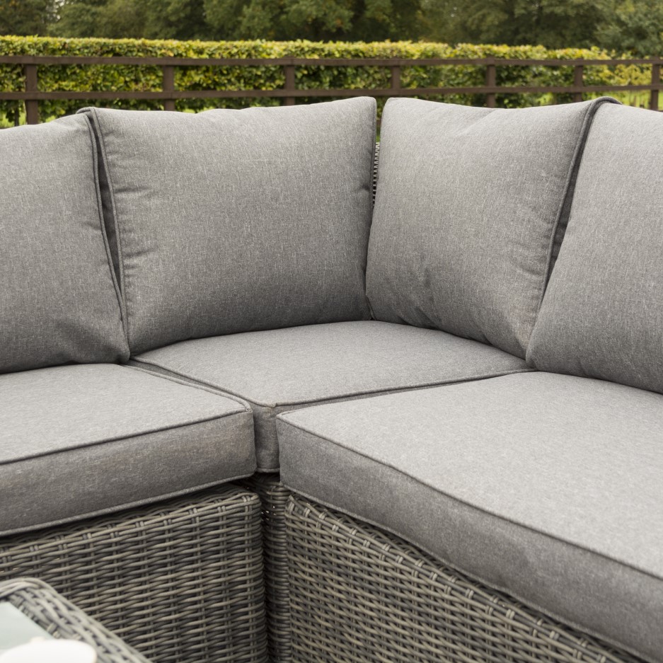 Rowlinson Rattan Garden Corner Sofa Set in Grey - Bunbury Range