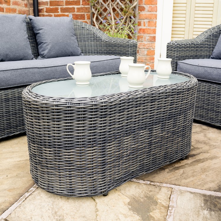 Rowlinson Bunbury Rattan Garden Sofa Set in Grey