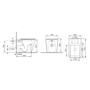 Back to Wall Toilet with Black Glass Cabinet, Cistern & Pneumatic Dual Flush Button - Albi