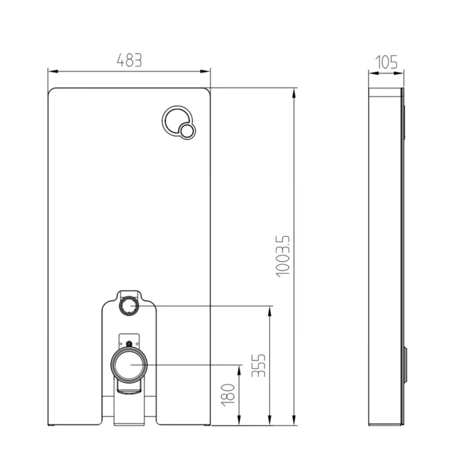 Black Back to Wall Toilet with Black Glass Cabinet, Cistern & Pneumatic Dual Flush Button - Albi