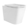 Back to Wall Toilet with White Glass Cabinet, Cistern & Pneumatic Dual Flush Button - Albi