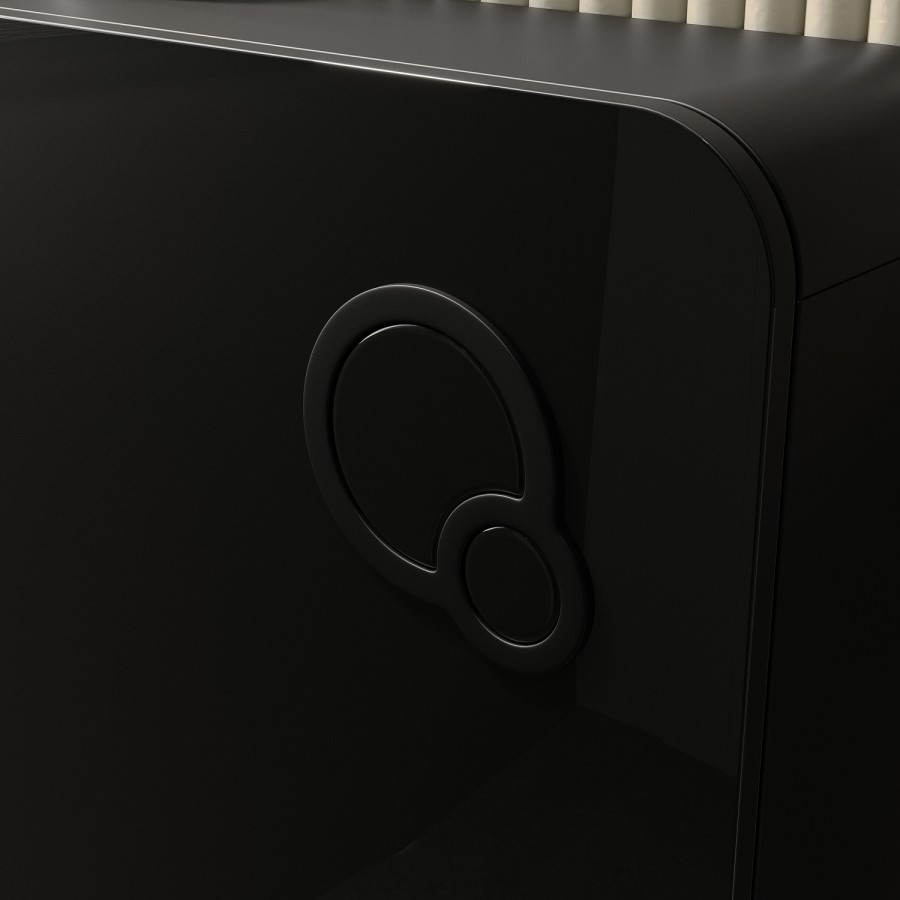 Black Wall Hung Toilet with Black Glass Cabinet, Cistern & Pneumatic Dual Flush Button - Verona