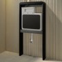 Wall Hung Toilet with Black Glass Cabinet, Cistern & Pneumatic Dual Flush Button - Albi