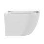 Wall Hung Toilet with White Glass Cabinet, Cistern & Pneumatic Dual Flush Button - Albi