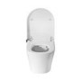 Wall Hung Smart Bidet Japanese Toilet with Heated Seat, Black Glass Cabinet, Frame, Cistern & Pneumatic Dual Flush Button - Purificare