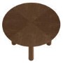 Round Walnut Dining Table Set with 4 Beige Upholstered Chairs - Seats 4 - Hana