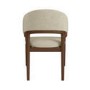 Round Walnut Dining Table Set with 4 Beige Upholstered Chairs - Seats 4 - Hana