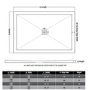 1400x800mm  Anti-Slip Rectangular Ultra Low-Profile Profile Shower Tray 25mm with Waste - White Stone Resin - Harmony