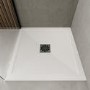 Low Profile 900mm White Stone Resin Square Shower Tray with Waste - Harmony